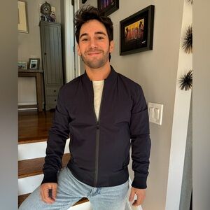 Zara | Men’s Navy Blue Bomber Jacket | Size Small